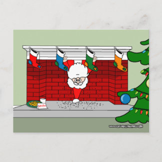 Santa Down de Chimney Briefkaart
