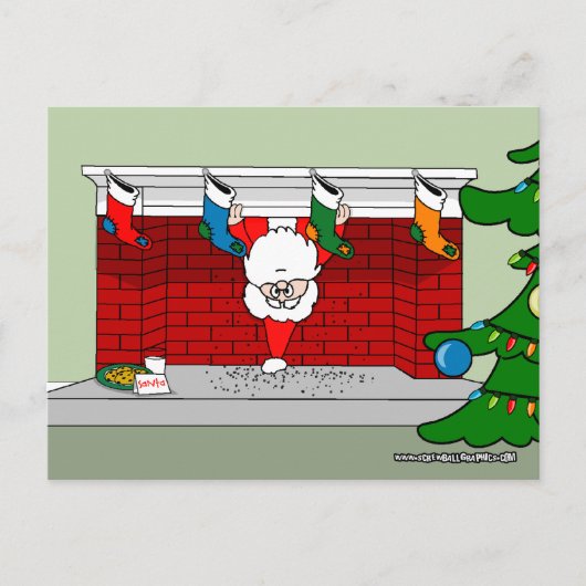 Santa Down de Chimney Briefkaart (Voorkant)