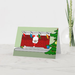 Santa Down de Chimney Feestdagen Kaart
