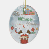 Santa Down de Chimney Keramisch Ornament (Rechts)