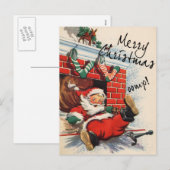 Santa Down de schoorsteen Oomph Feestdagenkaart (Voorkant / Achterkant)