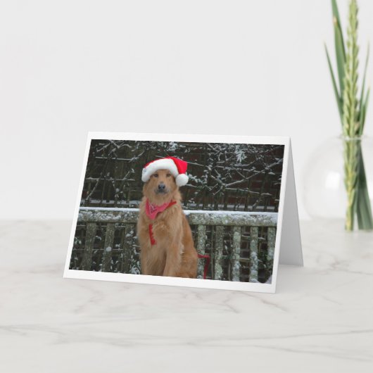 santa draagt feestdagen kaart (Voorkant)