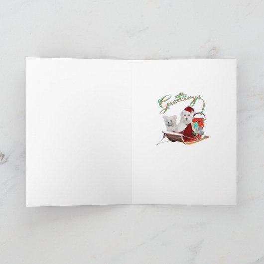 Santa draagt Maltezer in zijn zak met geschenken Feestdagen Kaart (Binnen)