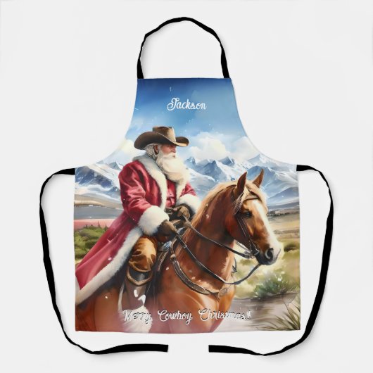 Santa Dragen Cowboy Pet en Paardrijden Schort (Voorkant)