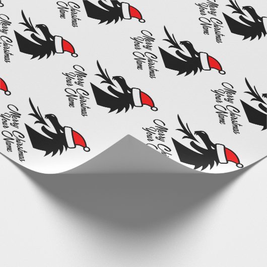 Santa dragon aangepaste kerst inpakpapier (Hoek)