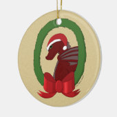 Santa Dragon Keramisch Ornament (Links)