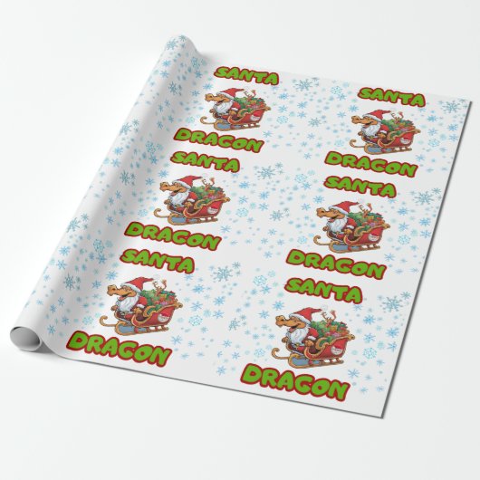 Santa Dragon Wrap Cadeaupapier (Uitgerold)
