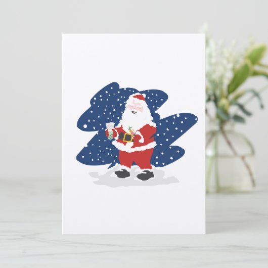 Santa Drink Bubble Tea Feestdagenkaart (Staand voorkant)