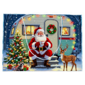 Santa Drinking Hot Cocoa outside his RV Christmas Groot Cadeauzakje (Achterkant)