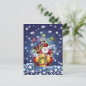 Santa Driving Vintage Car Briefkaart (Staand voorkant)