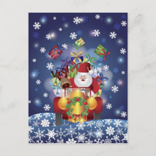 Santa Driving Vintage Car Briefkaart