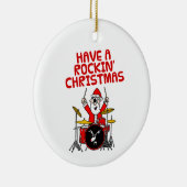 Santa Drums Drummer Musician Kerst Ornament (Rechts)