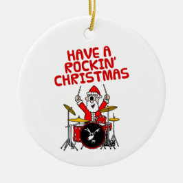 Santa Drums Drummer Musician Kerst Ornament