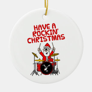 Santa Drums Drummer Musician Kerst Ornament
