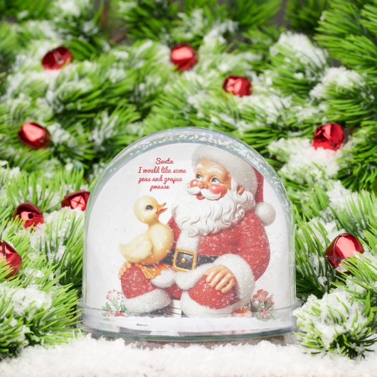 SANTA DUCK CHRISTMAS SNOW GLOBE SNEEUWBOL (Kerstmis)