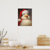 Santa Duck  Portret Victoriaans Dier Poster (Keuken)