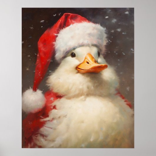 Santa Duck  Portret Victoriaans Dier Poster (Voorkant)