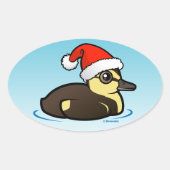 Santa Duckling Ovale Sticker (Voorkant)