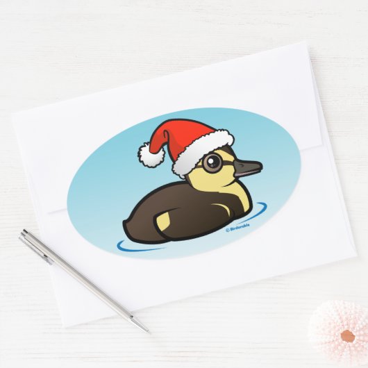 Santa Duckling Ovale Sticker (Envelop)