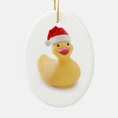 Santa Ducky Babys Eerste Kerstfeest Keramisch Ornament (Achterkant)