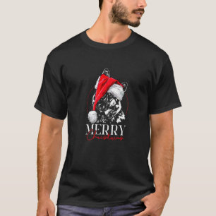 Santa Duitse Herdershond Prettig kerstfeest hond m T-shirt