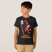 Santa Dunking Merry Swishmas Basketball Christmas  T-shirt (Voorkant volledig)