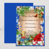 Santa Eat Drink Be Merry Christmas Party Invite Kaart (Voorkant / Achterkant)
