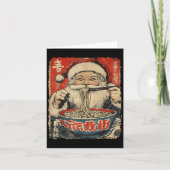 Santa Eating Ramen Noodles Ukiyo-e Insred Christma Kaart (Voorkant)