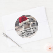 Santa Eekhoorn Adresetiketten Ronde Sticker (Envelop)