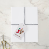Santa Eekhoorn met Cadeau Gift Labels Cadeaulabel (Met Touw)