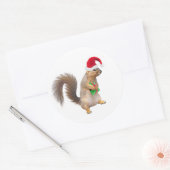 Santa Eekhoorn met Groene Gift Stickers (Envelop)
