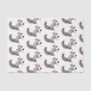 Santa Eekhoorn met Wijn Tissue Papier