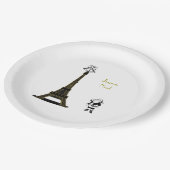 Santa Eiffel Tower Paris Kerstpapier Borden Papieren Bordje (Gekanteld)