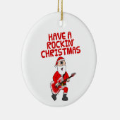 Santa Electric Guitar Gitarist Kerst Ornament (Rechts)