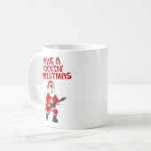 Santa Electric Guitar Kerstgitarist Musicus Koffiemok (Voorkant links)