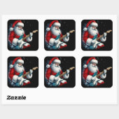 Santa elektrificeert Feestdagen met rockmuziek Vierkante Sticker (Vel)