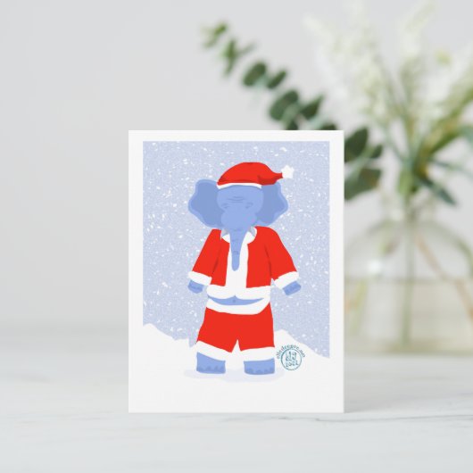 Santa Elephant Briefkaart (Staand voorkant)