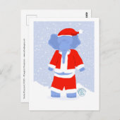 Santa Elephant Briefkaart (Voorkant / Achterkant)
