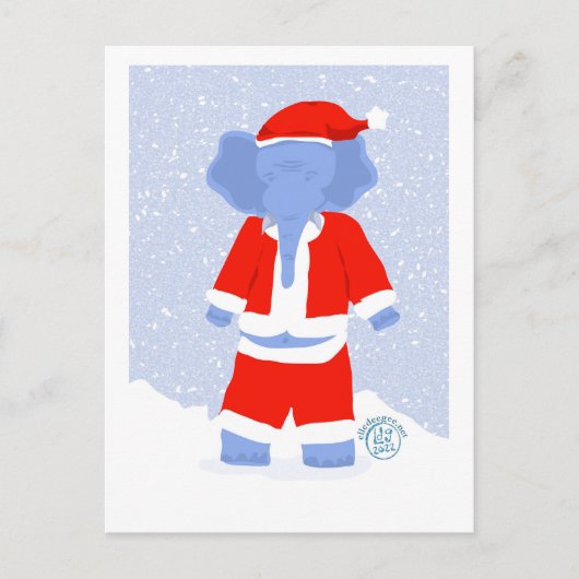 Santa Elephant Briefkaart (Voorkant)