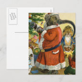 Santa Elephant Celebrates an Animal Kerstmis Feestdagenkaart (Voorkant / Achterkant)