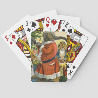 Santa Elephant Celebrates an Animal Kerstmis Speelkaarten
