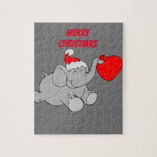 Santa Elephant Jigzaag Puzzle Legpuzzel