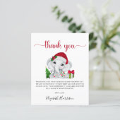 Santa Elephant kerstBaby shower Dank u wel (Staand voorkant)