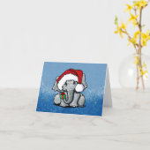 Santa Elephant-kerstKaart Kaart (Gele Bloem)
