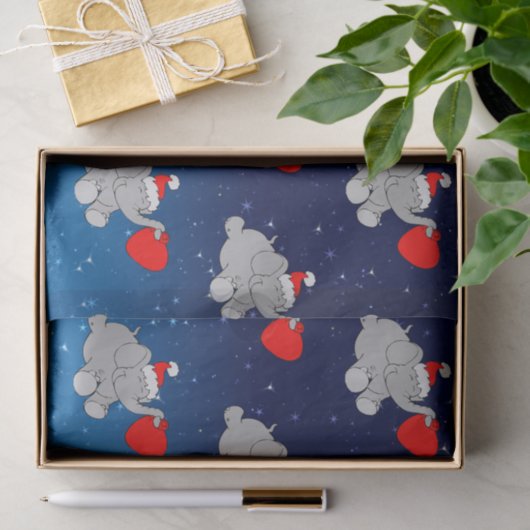 Santa Elephant Patroon Tissuepapier (Geschenk)