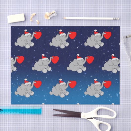 Santa Elephant Patroon Tissuepapier (Craft)