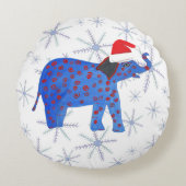 Santa ElephantRond kussen (Voorkant)