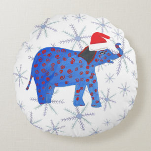 Santa ElephantRond kussen