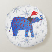 Santa ElephantRond kussen (Achterkant)