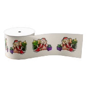 Santa Elephants Nostalgic Cute Kerstmis Grosgrain Lint (Spoel)